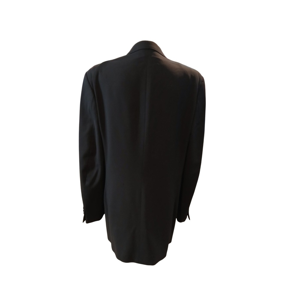 Made in Italy Black 100% Wool 3-Button Longline Blazer Jacket Size 40/33 - Picture 6 of 12